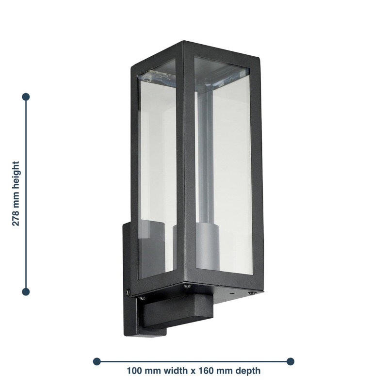 Roro Black 2 - Bulb 27.8cm H Outdoor Wall Lantern