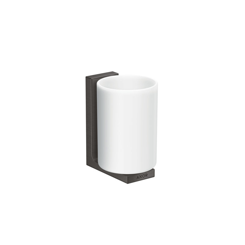 Universal Rectangular Toothbrush Holder, Brushed Black