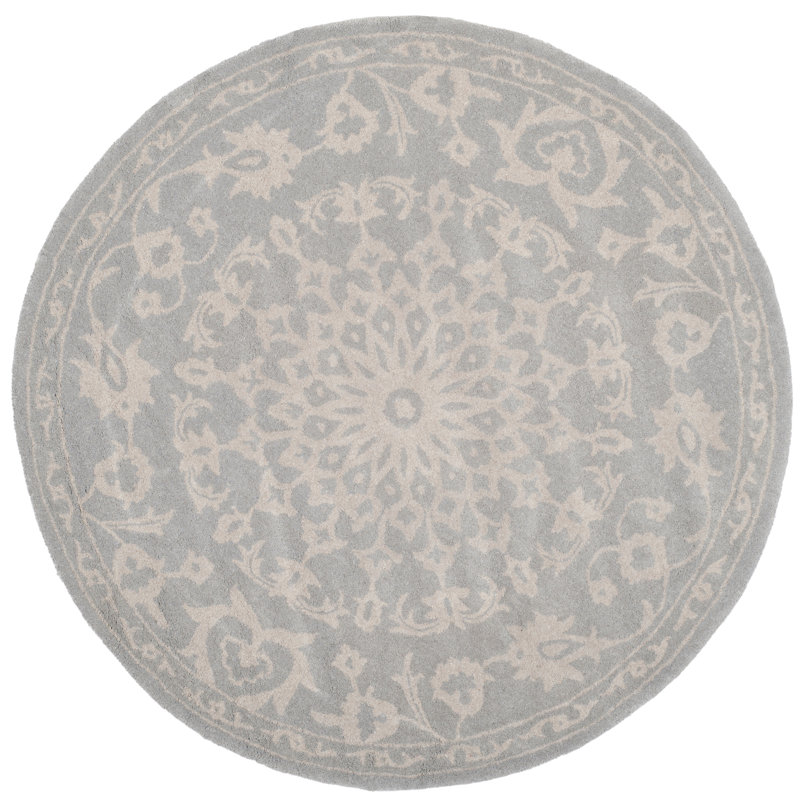 Tapis oriental en laine touffeté à la main Rudra, Rond 7 pi