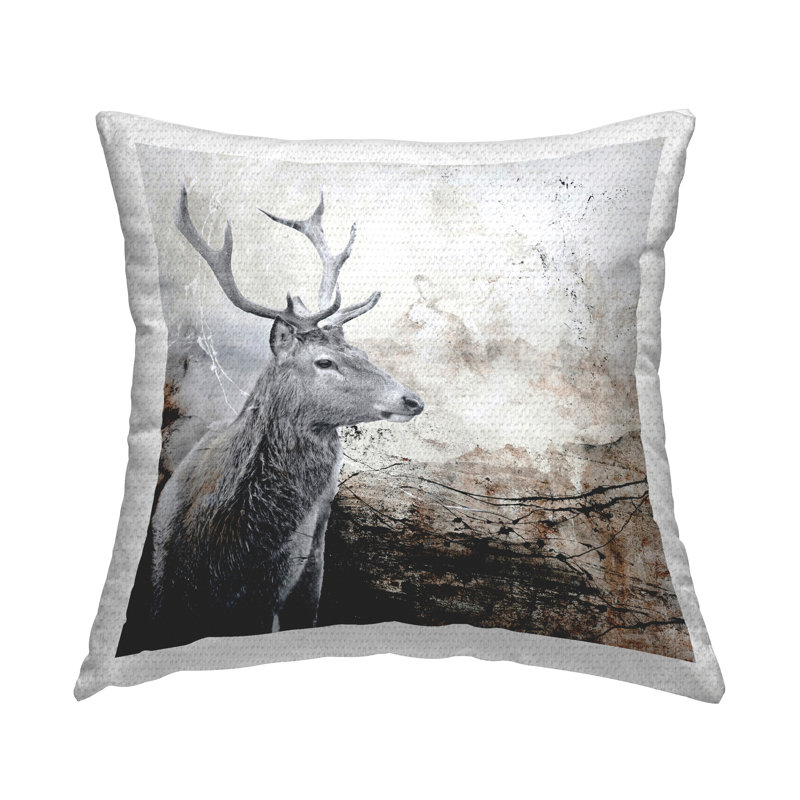 Coussin Rustic Deer Abstraction