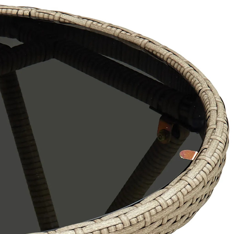 Faizal Round Wicker Folding Outdoor Coffee Table , 60cm cm W 60cm cm D, Beige