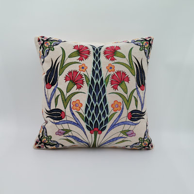 Beldibi Beldibi Floral Square 43 Cm Scatter Cushion Cover Indoor / Outdoor Floral Square Scatter Cushion