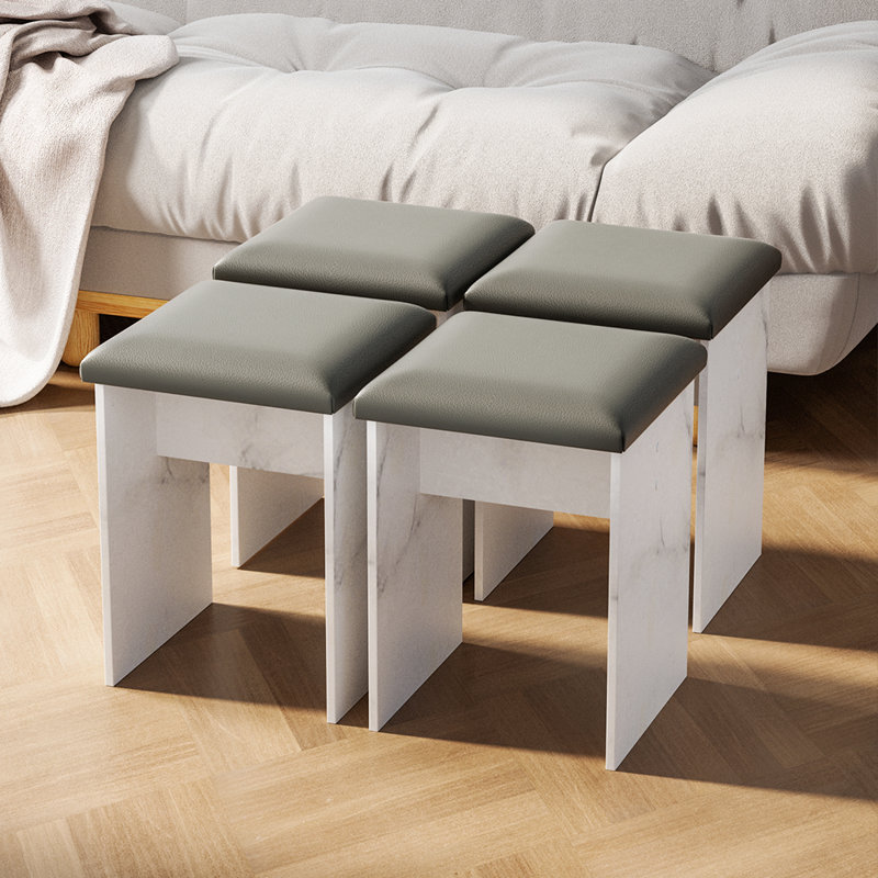 4 - Person Dining Set, White, White, Grey