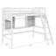 Structure de lit mezzanine polyvalente, tablettes de rangement pratiques, bureau intégré et échelle fiable