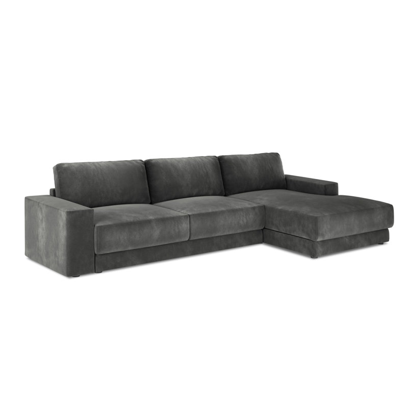 Donatella 6 Seater Sofa Bed, Right Hand Facing, Dark Grey Velvet