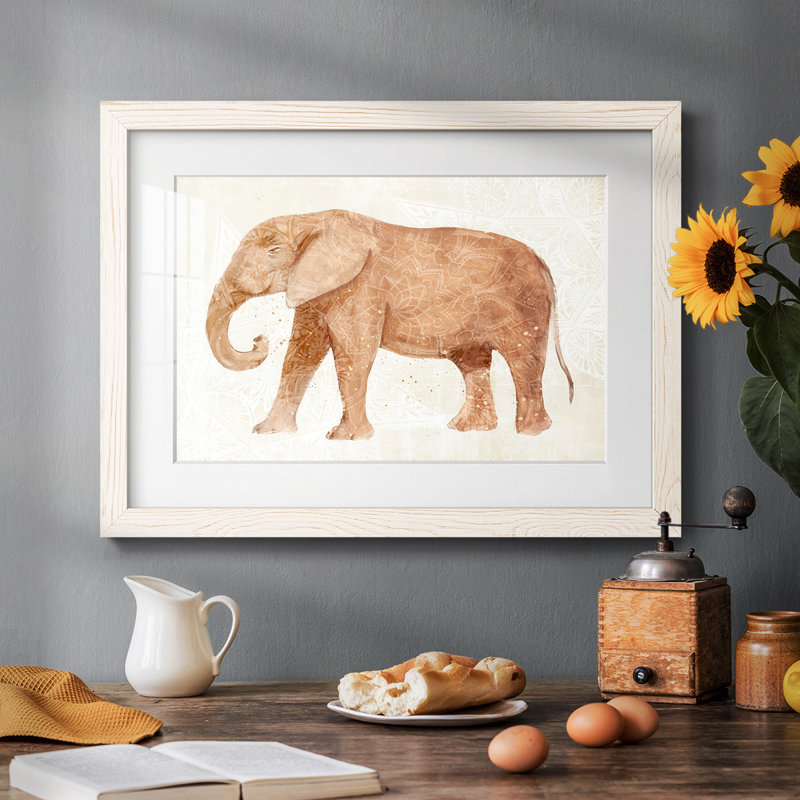 «Elephant Wisdom I», reproduction d'art sur papier, Blanc, H 26 po x l 38 po
