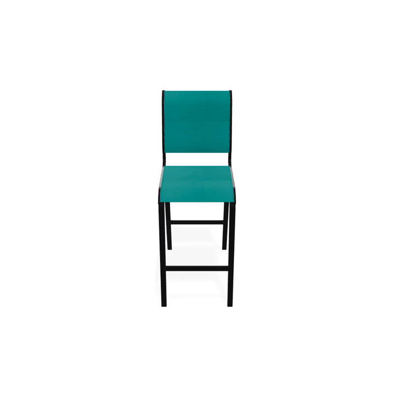 Tabouret de bar 29,5 po Holna, Noir texturé, Turquoise
