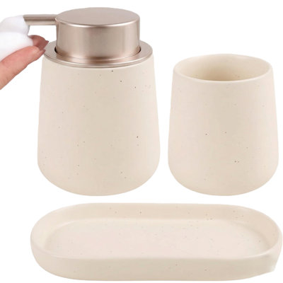 Modern 3‑Piece Foaming Bathroom Set Recycled Eco‑Clay