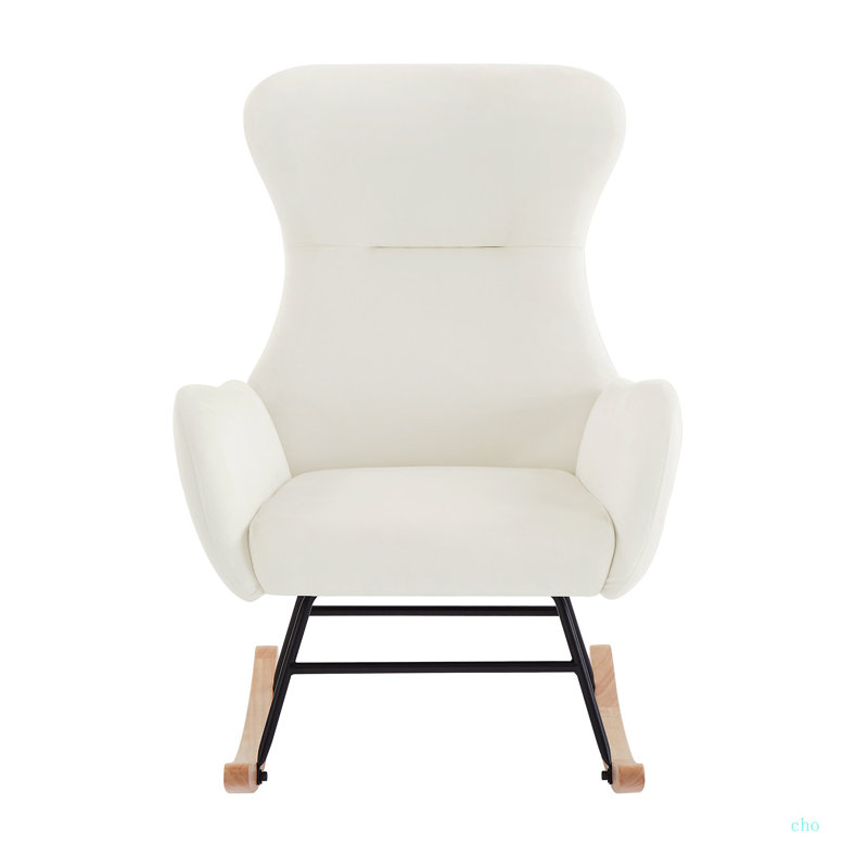 Chaise berçante, Velours blanc crème