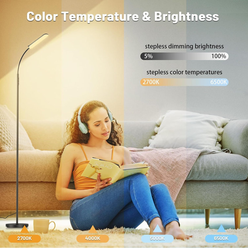 Lampe sur pied avec télécommande et tactile