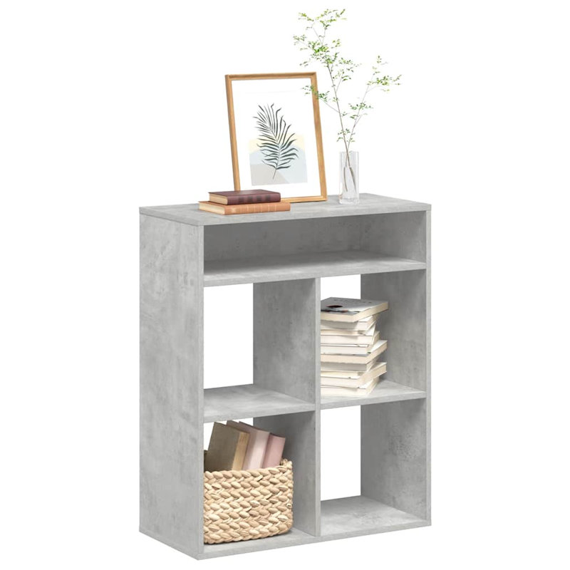 Shaliek Bookcase, 80cm H x 66cm W x 31cm D, Concrete Grey