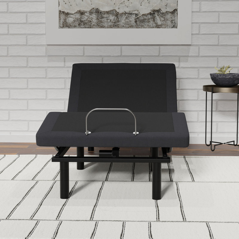 Base ajustable simple gris foncé TG avec base en métal à distance sans fil: commande vocale, éclairage à DEL avec fonction de glissement