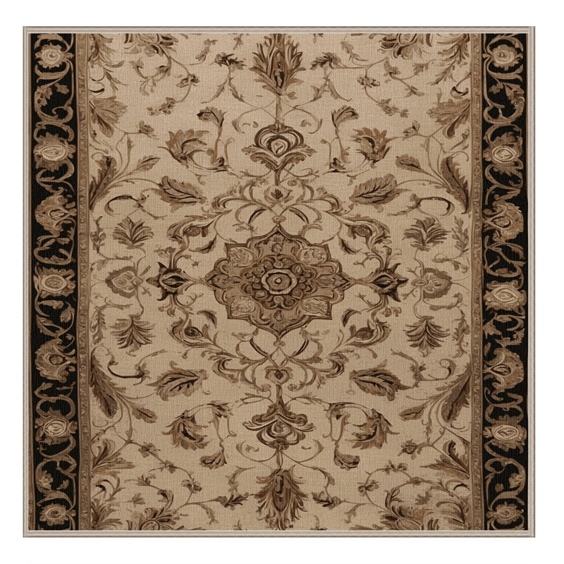 Tapis brun français lavable à la machine, Carré 5 pi