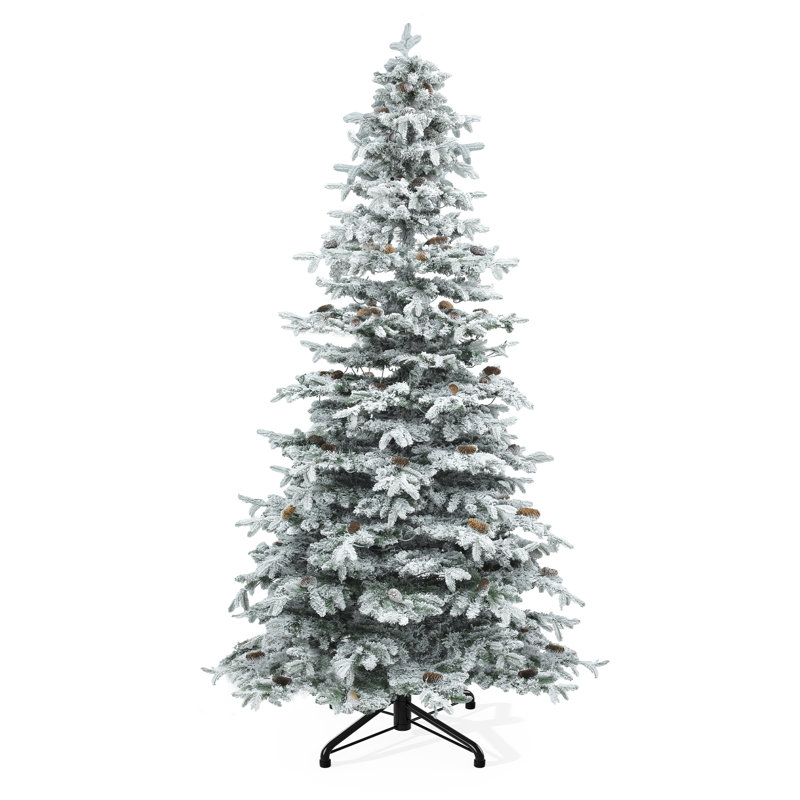 Arbre de Noël pin décoratif pré-décoré 9 pi avec pommes de pin, 9 pi