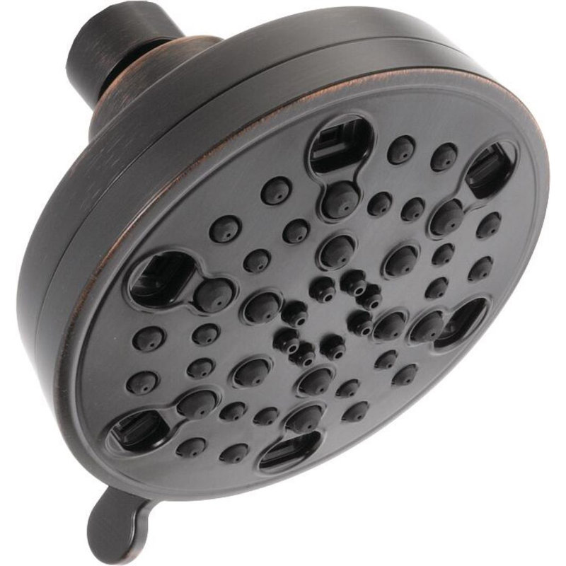 Universal Showering Components Multi Function Fixed Shower Head with H2okinetic Technology, Venetian Bronze, 1.5 GPM