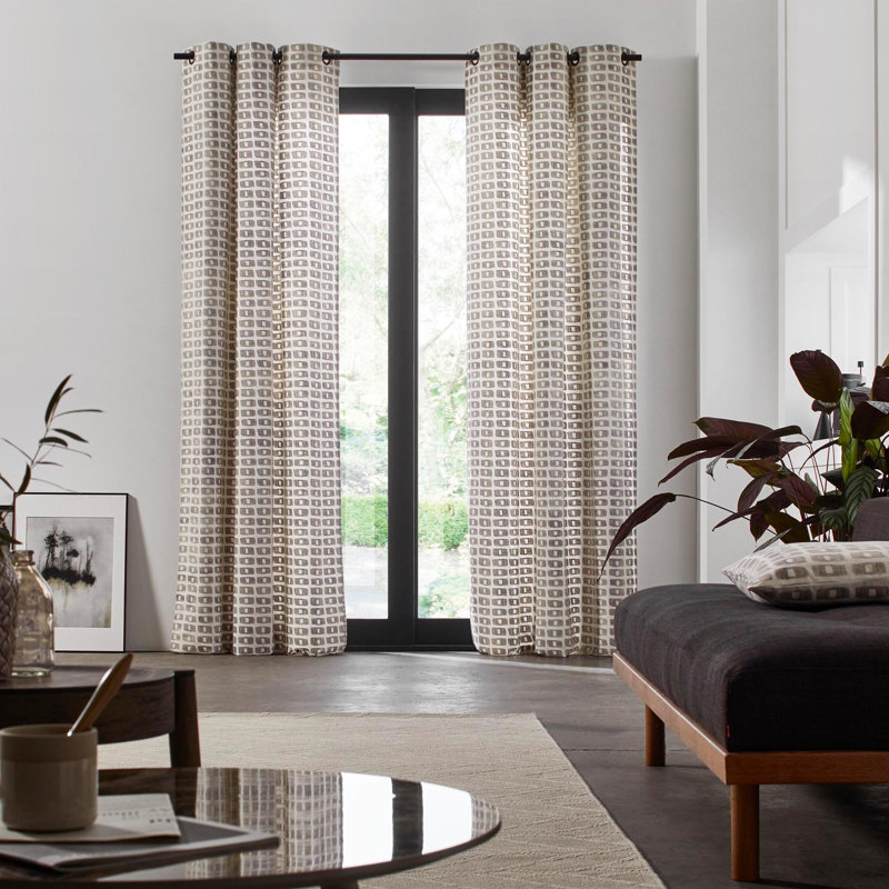 Tiago Cotton Blend Room Darkening Curtain Pair