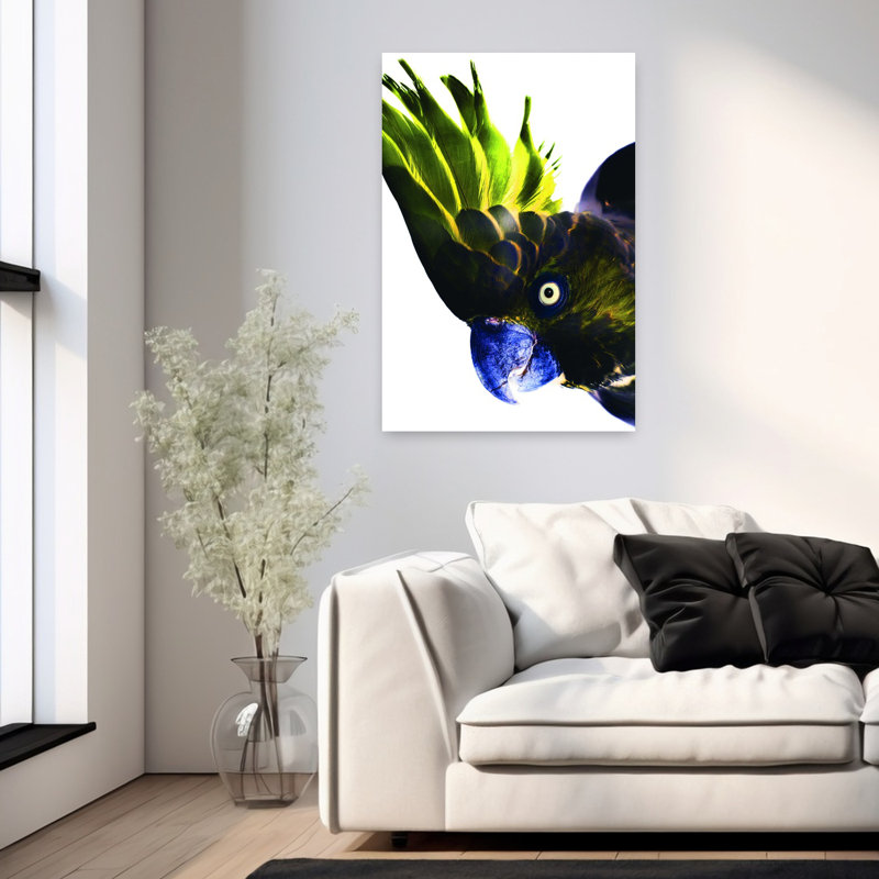 Art contemporain, art moderne oiseau tropical, H 36 po x l 24 po