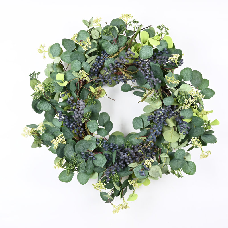 24" Spring Eucalyptus Berry Front Door Wreath