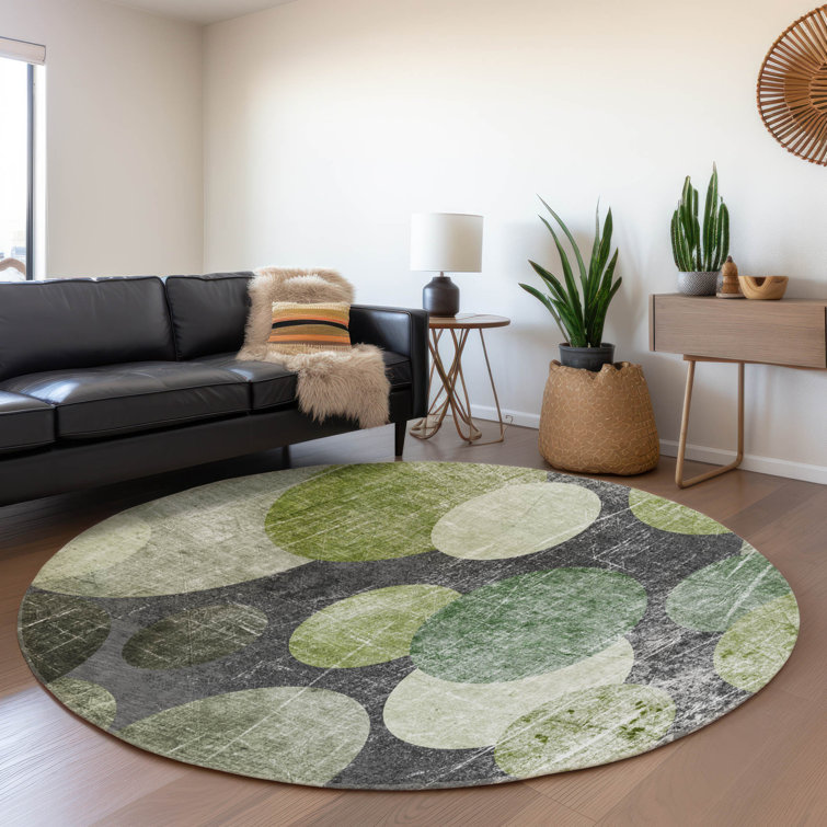 Premium Machine Washable Cerrito AMF556 Green Rug