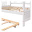 Lit de jour double en bois avec lit gigogne simple, blanc-545054582