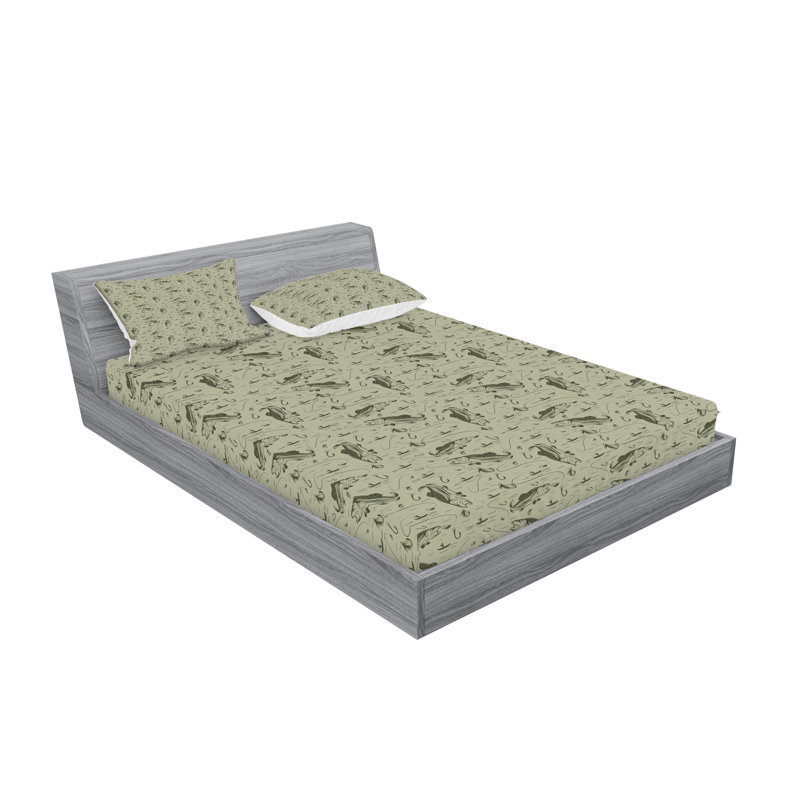 Drap-housse de pêche Ambesonne, Ensemble de draps pour très grand lit californien