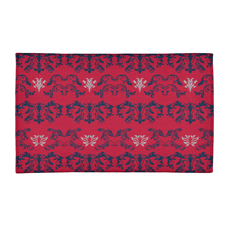 Damask Indoor Rug, Rectangle 4' x 6'