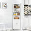 Armoire de rangement autoportante à 5 niveaux avec 2 portes et tablettes réglables