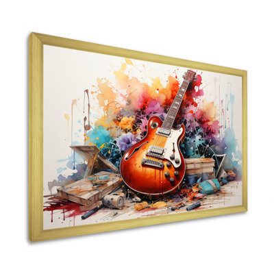 «Dry Watercolor Fire Guitare III», reproduction