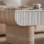 Mid-Century Coffee Table: Faux Marble Top & Fluted Storage Drawer | Gift Idea