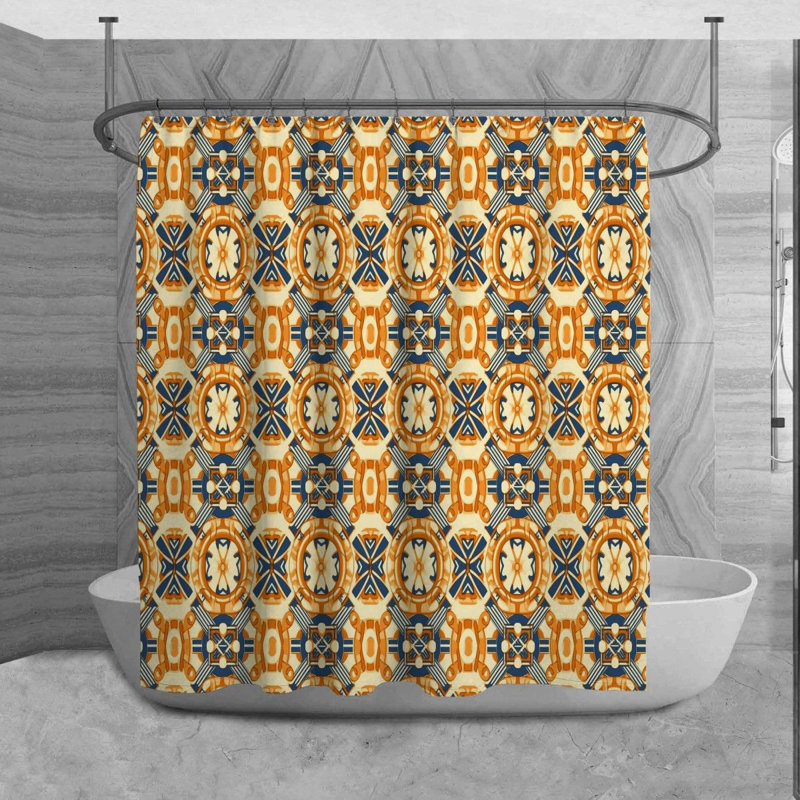 Tem Geometric Shower Curtain, H 73 po x l 70 po