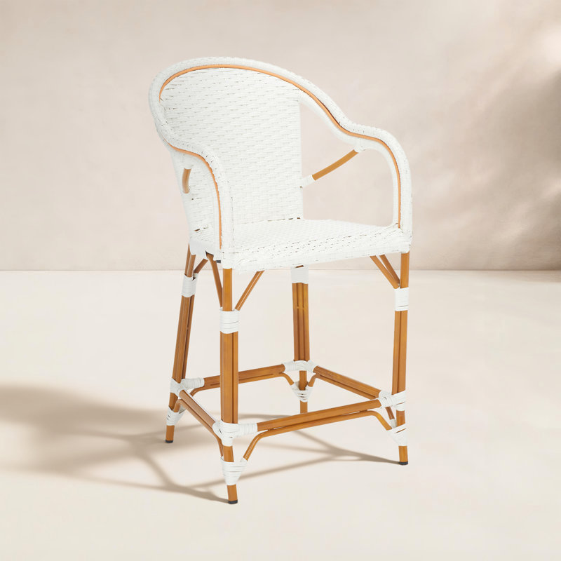 Tabouret de comptoir Popplewell, Blanc