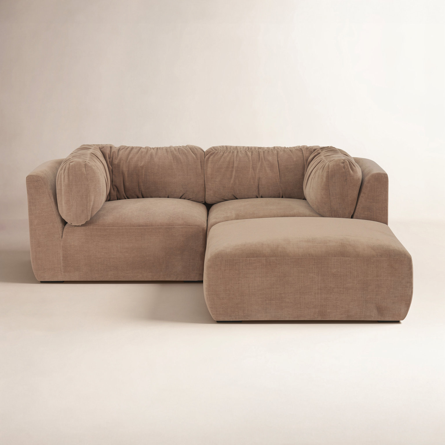 Colette Modular Corner Sectional, Toffee Performance Chenille