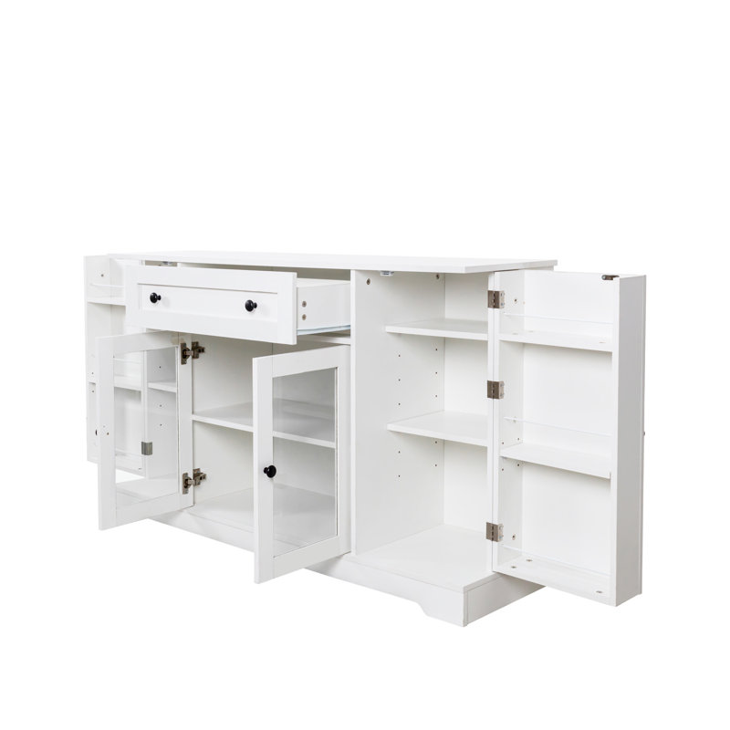 Buffet avec rangement, buffet moderne avec portes, armoire à café avec tiroir et tablette réglable pour la cuisine, la salle à manger et le salon