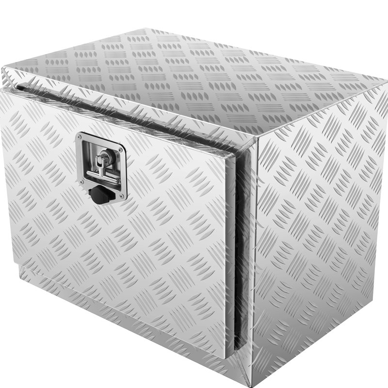 Boîte de rangement 24 "17" 18 "en tôle d'aluminium, étanche, loquet à poignée en T, serrure et clés pour plusieurs outils d'entretien de camion verrouillables, remorque