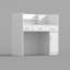 Bureau de réception moderne bicolore avec rangement et design élégant