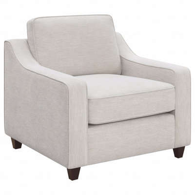 Fabric Upholstered Sloped Track Arm Accent Chair