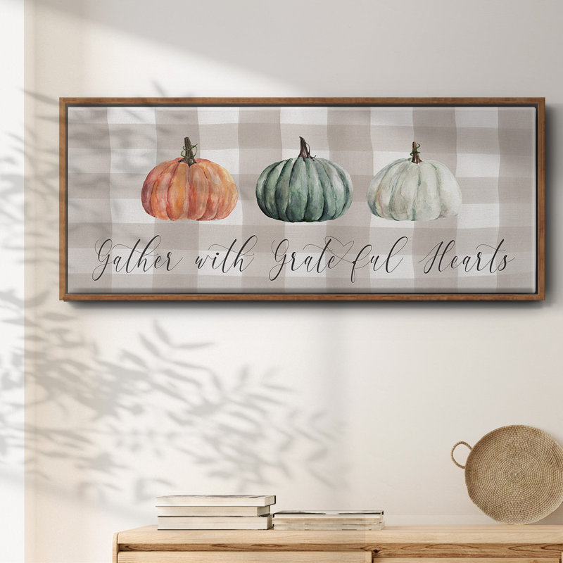 «Gather With Grateful Hearts», toile encadrée