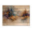 Horizons brouillés d'illusion dorée I - décoration murale en bois forêt - sur bois de pin naturel-895847500