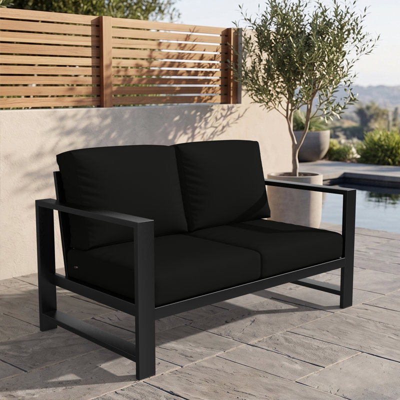 Causeuse d'extérieur Oltjana, Canvas Black