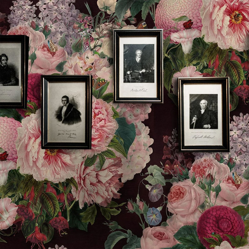 Cevilla Dark Velvet Floral Wallpaper
