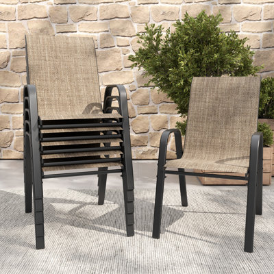 6 sièges d'extérieur avec larges sièges ergonomiques, capacité de 350 lb, structure imperméable et antirouille, tissu imperméable