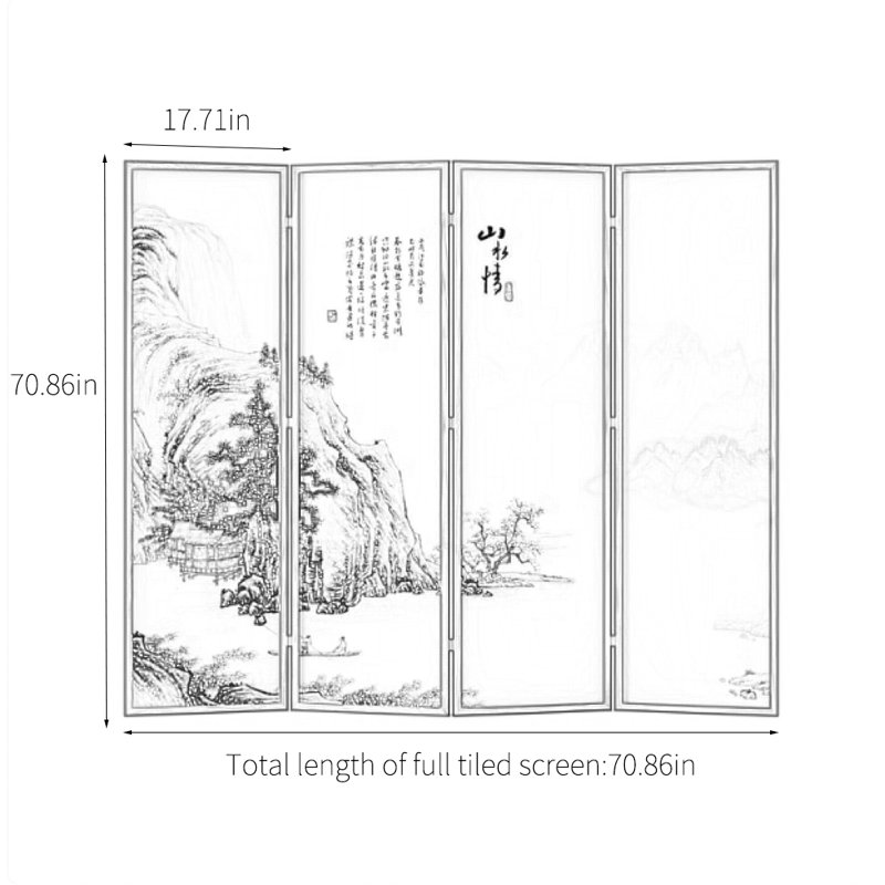 Paravent Landscape, H 70,86 po x l 70,86 po x P 1,37 po