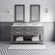 Cronin 60" Carrara White Marble Countertop Bath Vanity with Faucet and Mirror