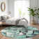 Machine Washable Indoor/Outdoor Xhevrie Teal Rug