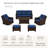 Keaisha 5 Person Outdoor Conversation Furniture Set Seating Group With Coffee Table And Cushions-624864200-624864201