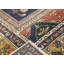 Tapis bleu / brun en laine noué à la main de conception unique 6 pi 1 po x 10 pi 7 po années 1960