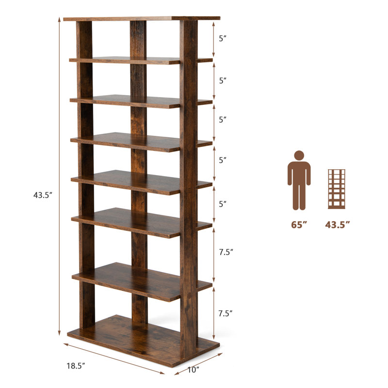 14 Pair Shoe Rack, Brown