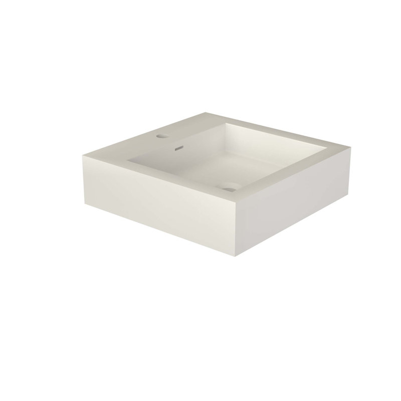 Matte White Solid Surface Bathroom Basin with Single Faucet Hole, Durable Non-Porous Design, Easy-Clean Surface, Repairable Finish, and Pedestal Mounting.
