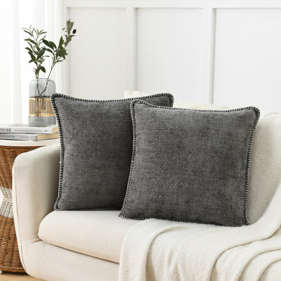 Farmhouse Pillow Covers Modern Farmhouse Square Textured Stitched Edge Throw Pillow Cover