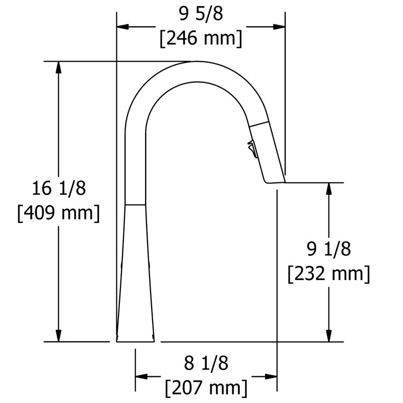 Ludik Pull-Down Kitchen Faucet, Chrome